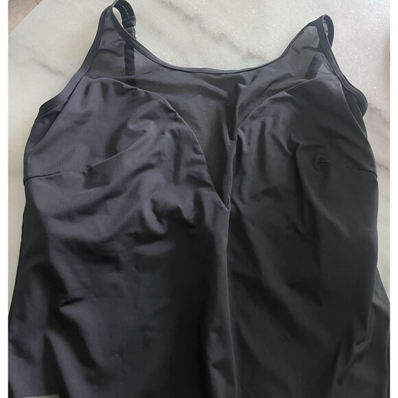 GMB SONSIE by GRACING Women's Plus 24W One Piece Swim‎ Suit Black Sheer Mesh - Picture 2 of 8